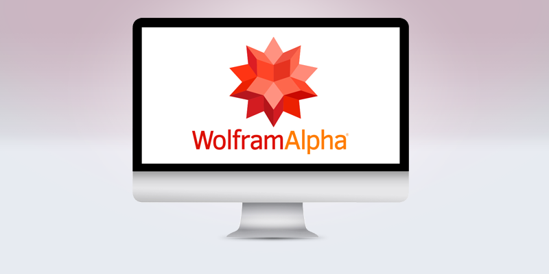 Wolfram Alpha logo on a desktop screen